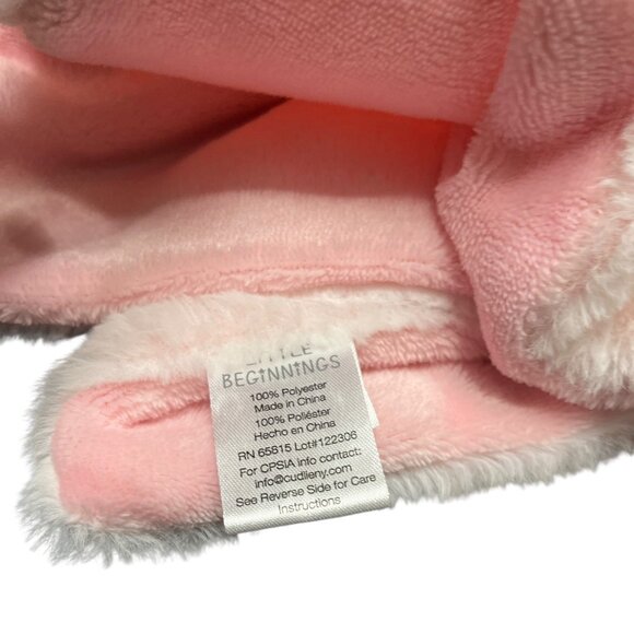 Little Beginnings Pink Teddy Bear Security Blanket Lovey Baby Toy - Picture 5 of 7